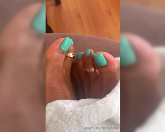 CaribbeanSolez aka caribbeansolez OnlyFans - 04-23-2024 - Going to miss these pretty turquoise toes but onto the next color New pedi this weekend