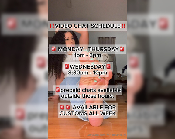 CaribbeanSolez aka caribbeansolez OnlyFans - 04-15-2024 - VIDEO CHAT SCHEDULE Day Chats Mon Thur 1 PM  3 PM PST Night Chats Wed 830