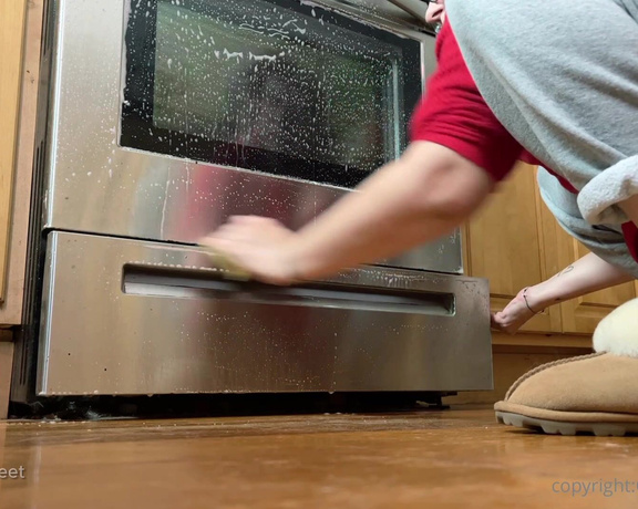 CatPrincess aka catprincessfeet OnlyFans - 06-28-2024 - housewife in furry slippers cleaning oven cum watch