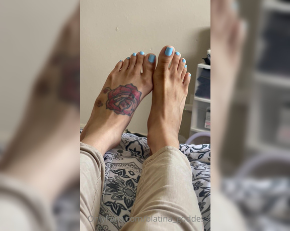 Blatina_Goddess aka blatina_goddess OnlyFans - 04-10-2023 - showing off my blue toes as I talk about my birthday approaching, enjoy