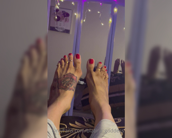 Blatina_Goddess aka blatina_goddess OnlyFans - 05-02-2023 - Showing off my toe rings on my sexy red toes don’t you like them