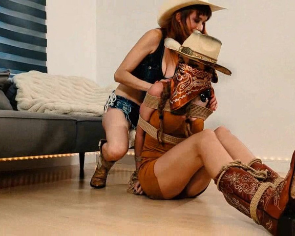 Clips4Sale - Sexy cowboy hogtied by bad cowgirl 720