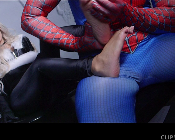 UK Tickling - Black Cat & Spiderman Part 1: Captured Kitty (Full Hd Version)