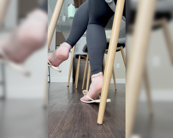 Fendi Feet aka Goddessfendi OnlyFans - Worn soles + flip flops while I work I want you to lay on the floor and pretend your creeping and