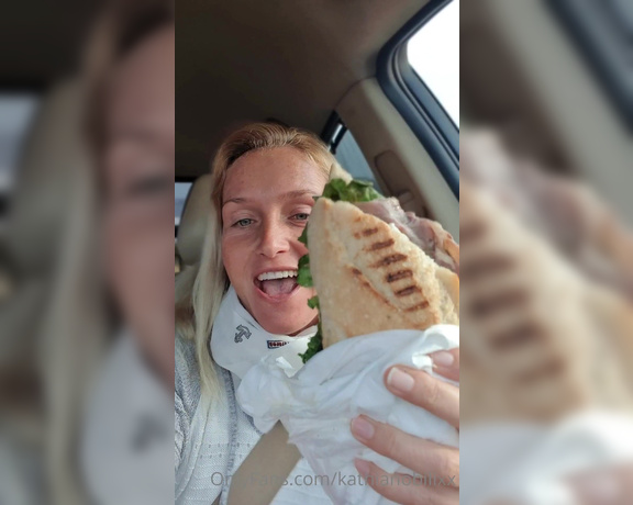 Kathia Nobili aka kathianobilixx Findom - 03-19-2022 OnlyFans Video - Road trip breakfast  and NO Im not vegetarian