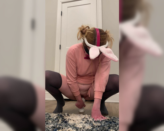 Couple of Perverts aka couple_of_perverts Femdom - 01-29-2022 OnlyFans Video - Little bunny bouncing on her dildo for Master before getting fucked in the ass