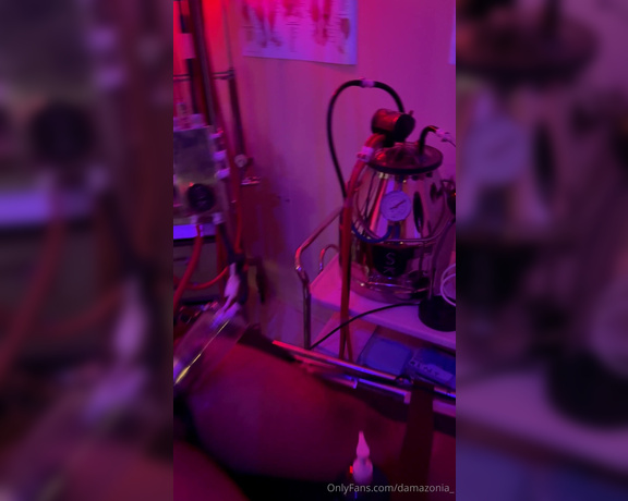 Mistress Damazonia aka damazonia_ Femdom - 01-19-2024 OnlyFans Video - Got my prey tied up in my medical room, plugged on my serious kit milking machine