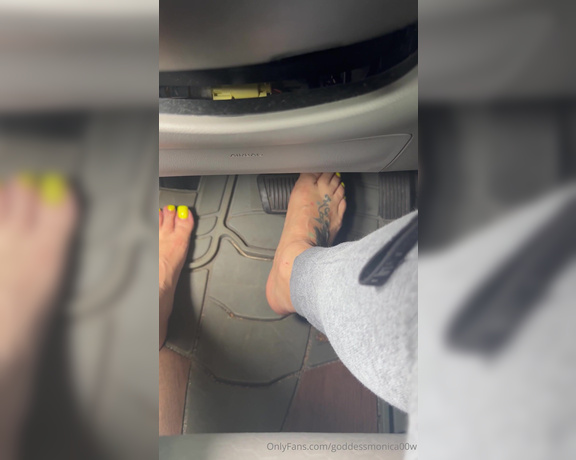 Goddess monica aka goddessmonica00w Foot Fetish - 03-18-2024 OnlyFans Video - barefoot driving