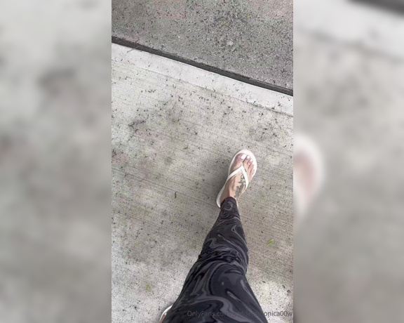 Goddess monica aka goddessmonica00w Foot Fetish - 05-10-2024 OnlyFans Video - white flip flop walk about