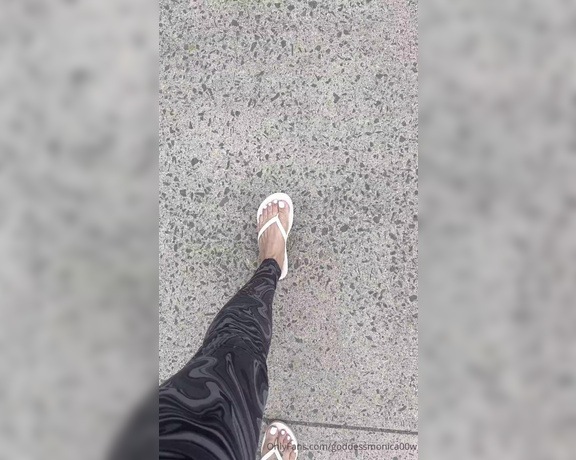 Goddess monica aka goddessmonica00w Foot Fetish - 05-10-2024 OnlyFans Video - white flip flop walk about