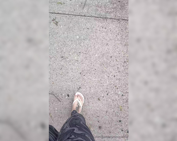 Goddess monica aka goddessmonica00w Foot Fetish - 05-10-2024 OnlyFans Video - white flip flop walk about