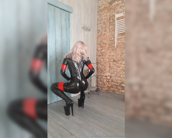 Katerina Piglet aka katerinapiglet Femdom - 01-25-2019 OnlyFans Video - Catsuit with red stripes