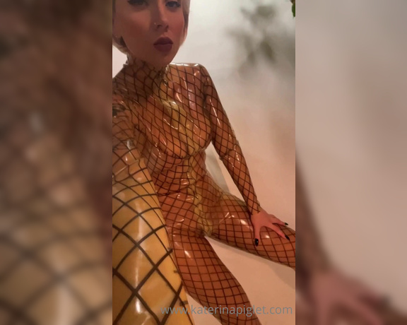 Katerina Piglet aka katerinapiglet Femdom - 12-10-2021 OnlyFans Video - A catsuit with imitation mesh, it excites me, it seems like Im completely naked and only