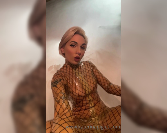 Katerina Piglet aka katerinapiglet Femdom - 12-10-2021 OnlyFans Video - A catsuit with imitation mesh, it excites me, it seems like Im completely naked and only