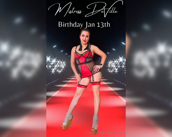 Mistress DeVille aka deville mistress - 02-01-2024 OnlyFans Video - Hello loyal subs its my birthday month If you ever wanted