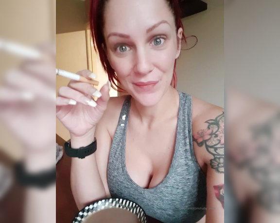 Ruby Onyx aka Ruby_onyx OnlyFans - This is how floozies get ready for the gym a giant coffee and lots of ciggies $5 voice notes