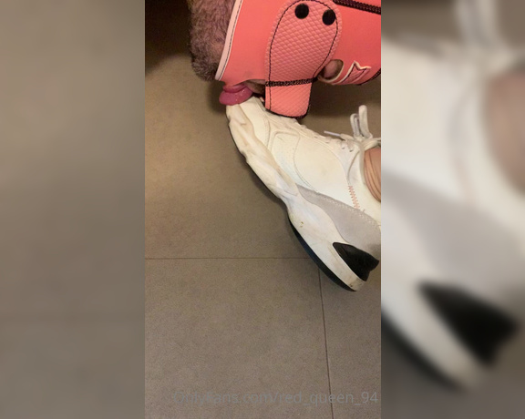 Red  Queen aka red_queen_94 Femdom - 09-16-2021 OnlyFans Video - Piggy cant get enough of my sneakers Would you like to taste too