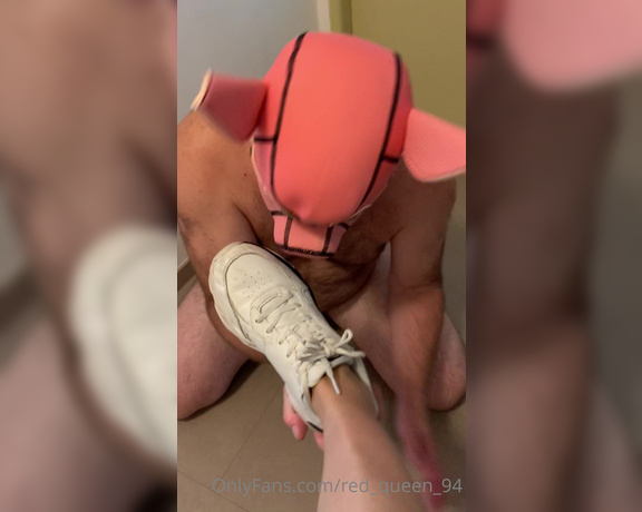 Red  Queen aka red_queen_94 Femdom - 09-16-2021 OnlyFans Video - Piggy cant get enough of my sneakers Would you like to taste too