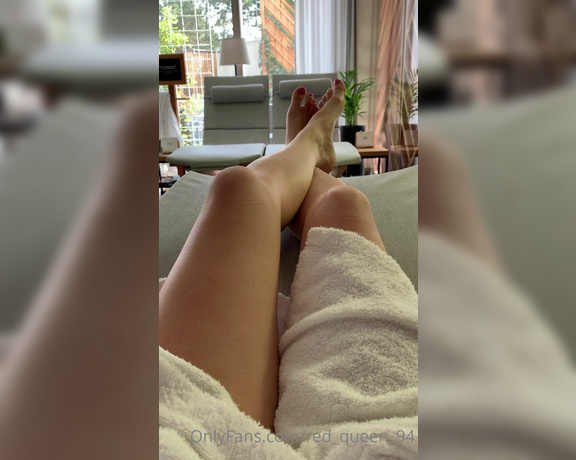 Red  Queen aka red_queen_94 Femdom - 05-01-2023 OnlyFans Video - Enjoying my sub funded relaxing day Feeling weak for my divine feet Feeling weak for the