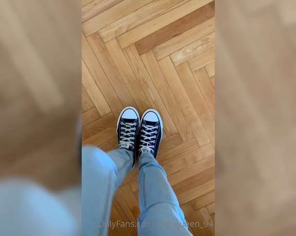 Red  Queen aka red_queen_94 Femdom - 08-22-2020 OnlyFans Video - One of my fans bought me converse sneakers so I can trture my bf with them