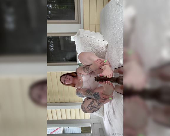 PAWS and KLAWS aka paws_and_klaws Foot Fetish - 09-09-2024 OnlyFans Video - Do you mind if the neighbors see me stroking your big hard dick with my pretty