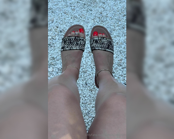 Da Foot Goddess aka dafootgoddess1 Foot Fetish - 06-25-2024 OnlyFans Video - dangling my sandals for you  seriously obsessed with my red toes