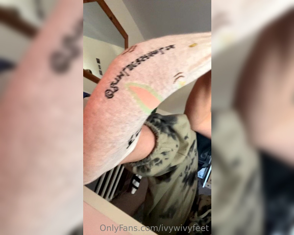 Ivy Aspen aka theivyaspen Findom - 09-20-2022 OnlyFans Video - 30 second video of me pulling off my dirty sock and stroking my hot sole