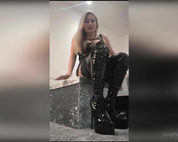 Kaz B aka kazbxx Femdom - 02-04-2024 OnlyFans Video - Showing off my gorgeous, shiny, black, thigh_high boots