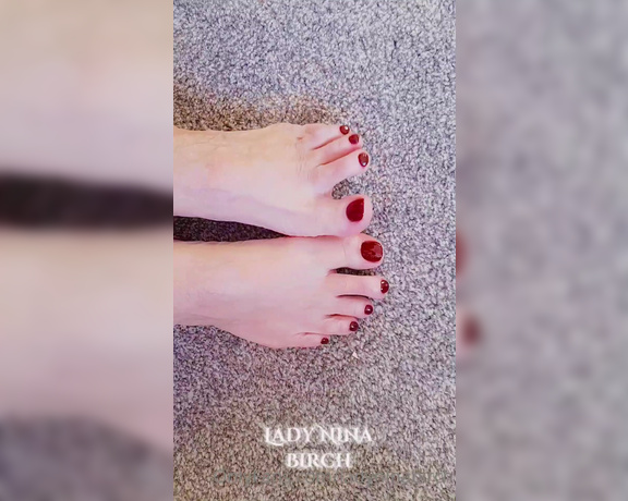 Lady Nina Birch aka ladyninabirch Findom - 01-19-2023 OnlyFans Video - Pretty, deepest red pedicure  pretty wriggling toes to kiss