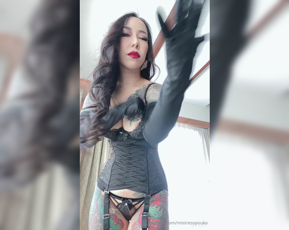 Mistress Youko aka mistressyouko Findom - 03-18-2024 OnlyFans Video - Imagine my satin gloved hands caressing your body, you will moan like a little slut