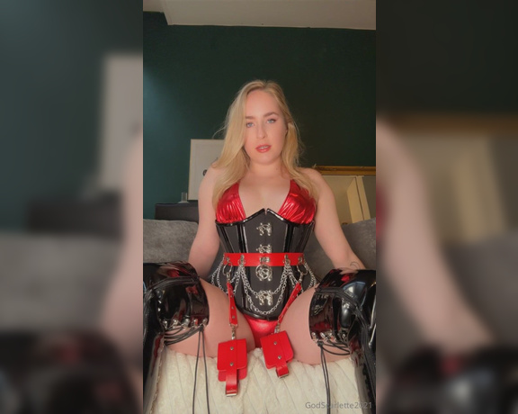 God Scarlette aka godscarlette Findom - 03-24-2024 OnlyFans Video - Get that whore tongue ready to lick My shiny PVC thigh_high boots clean from toe to