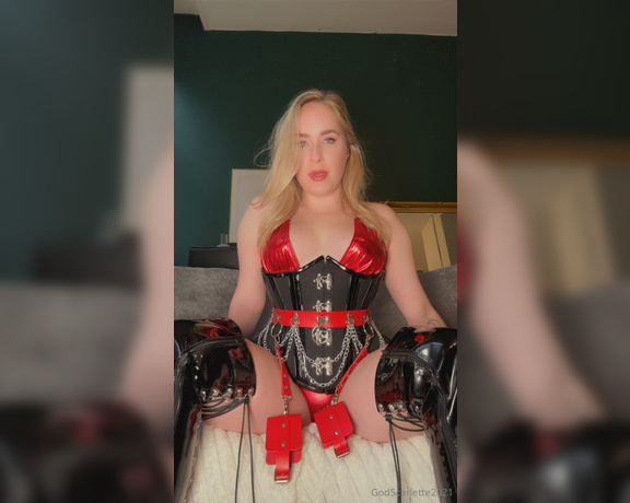 God Scarlette aka godscarlette Findom - 03-24-2024 OnlyFans Video - Get that whore tongue ready to lick My shiny PVC thigh_high boots clean from toe to