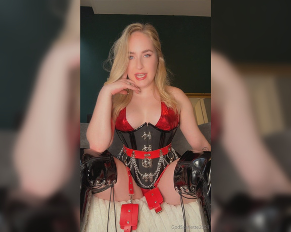 God Scarlette aka godscarlette Findom - 03-24-2024 OnlyFans Video - Get that whore tongue ready to lick My shiny PVC thigh_high boots clean from toe to