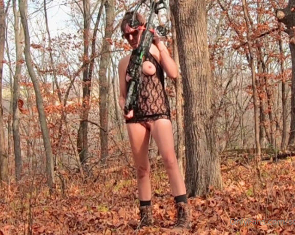 Soccer Mom Queen of Spades aka soccermmistress Fisting & Dildo - 12-11-2022 OnlyFans Video - 4K VIDEO Black Boobie Outfit 1 _ Just slutting around the timber with my crossbow for