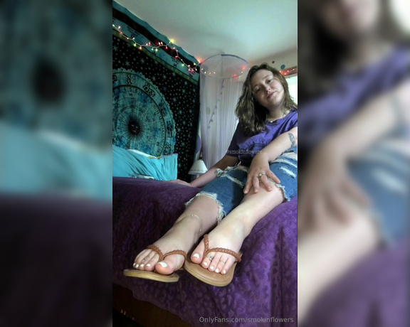 Goddess Flower aka smokinflowers Foot Fetish - 09-25-2023 OnlyFans Video - POV Goddess lets you jerk off to her pretty feet in flip_flops BUT shes got a