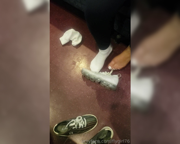 Fly Girl aka flygirl76 - 04-12-2019 OnlyFans Video - Sock removal at the bowling alley  Do you think people were secretly looking