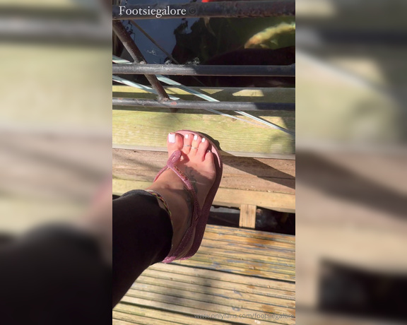 Footsie Galore aka footsiegalore - 05-19-2024 OnlyFans Video - These fish are so greedy I think the sparkles from my sandals are mesmerising them