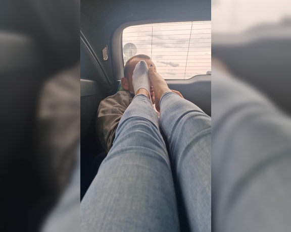 Germangirlnextdoor95 aka germangirlnextdoor95 - 09-25-2024 OnlyFans Video - Footjob in our CAR  first time we do this