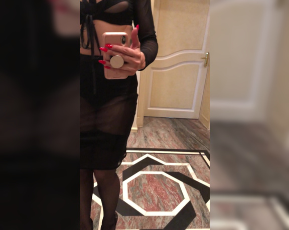 Mistress Tangent aka Goddesstangent OnlyFans - A preview of my outfit before a session in Berlin Louboutin red bottoms, Stockings, Sheer top and