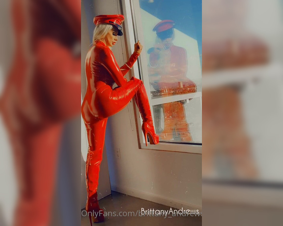 Brittany Andrews aka brittany_andrews - 11-26-2022 OnlyFans Video - Its Fetish Friday _ Latex time  Check Out This Shiny Red Latex Catsuit matched with