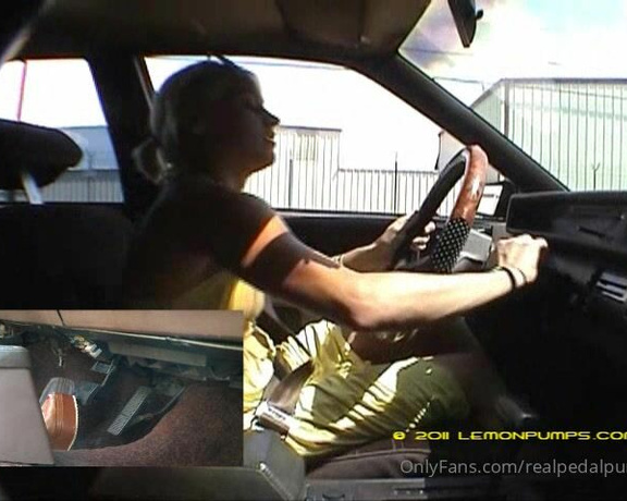 Real Pedal Pumping aka realpedalpumping - 08-26-2022 OnlyFans Video - Gorgeous blonde in platforms pumping the Chevy Pt 1