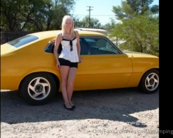 Real Pedal Pumping aka realpedalpumping - 01-13-2024 OnlyFans Video - Ever see pictures of a hot blonde model standing next to a muscle car and wondered