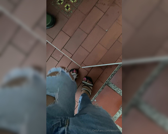 EvvaLion aka evvalion - 02-08-2024 OnlyFans Video - The street is happy because of my beautiful feet walking wearing sandals