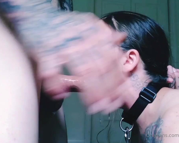 Wiicked420 aka wiicked420 - 05-12-2022 OnlyFans Video - 36 minutes of roleplaying nonstop submissive throat fucking this beautiful gothic babe leashed and collared, my