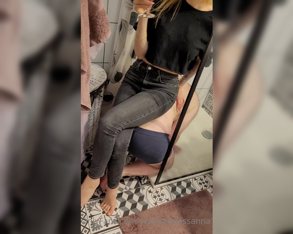 YourGoddessAnna51k aka yourgoddessanna1 - 03-28-2023 OnlyFans Video - You will work whole week to clean my bathroom on your day off, this is how