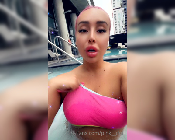 Pink Dolll aka pink__dolll - 07-23-2023 OnlyFans Video - POOL HOTTIE Do you think my neighbours will like my tiny bikini_phll