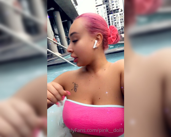 Pink Dolll aka pink__dolll - 07-23-2023 OnlyFans Video - POOL HOTTIE Do you think my neighbours will like my tiny bikini_phll