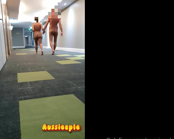 Aussiecple aka aussiecple - 10-25-2023 OnlyFans Video - The couple that do hotel streaks together, stay together A nudie walk in the hotel, and