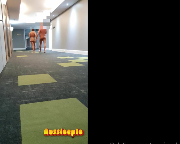 Aussiecple aka aussiecple - 10-25-2023 OnlyFans Video - The couple that do hotel streaks together, stay together A nudie walk in the hotel, and