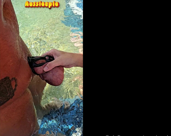 Aussiecple aka aussiecple - 01-12-2024 OnlyFans Video - Poolside ball smacking